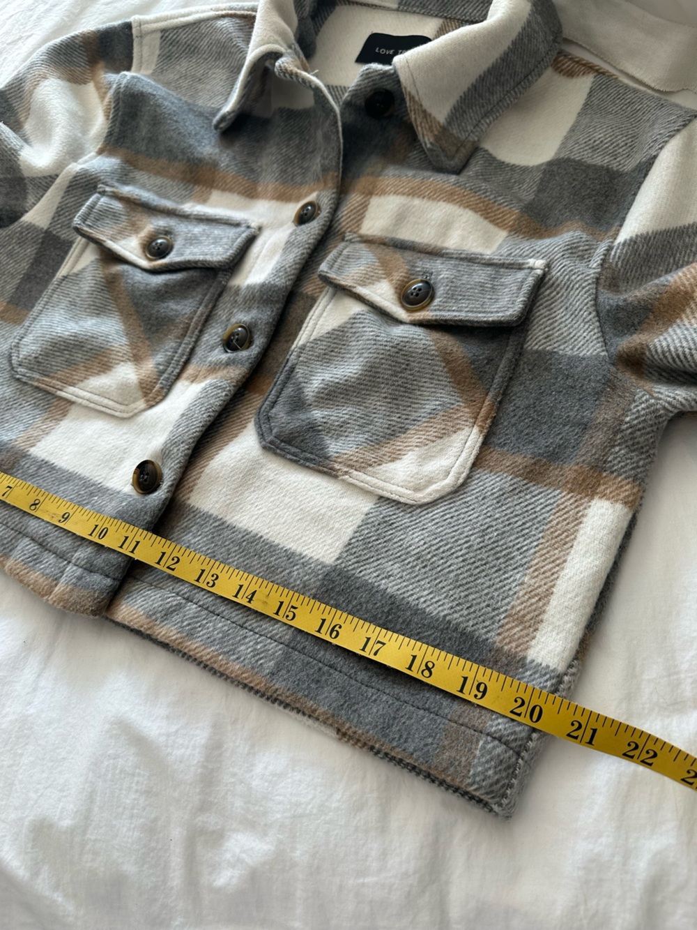 Love Tree plaid button-front shacket size large - Picture 7 of 13
